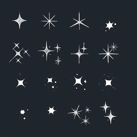 Premium Vector Cool Handdrawn Sparkle Icons Collection Shine Effect