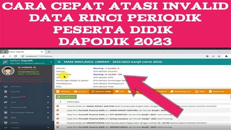 Cara Atasi Invalid Data Rinci Peserta Didik Di Dapodik Invalid