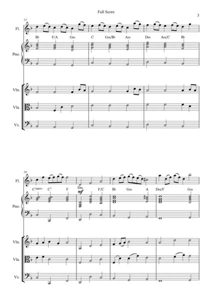 Rondeau From Abdelazer For Flute Violin Viola Cello And Piano Accompaniment With Chords By