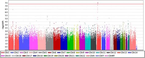 Manhattan Plot Of Results Of Logistical Regression Analyses Download Scientific Diagram