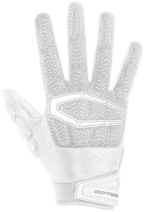 Cutters Adult Gamer Padded Receiver Gloves Medium White Wgl