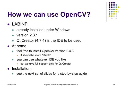 Introduction To Opencv Ppt