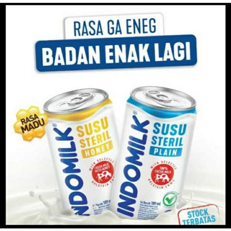 Jual Indomilk Susu Steril Kaleng Plain Honey 189 Ml Shopee Indonesia