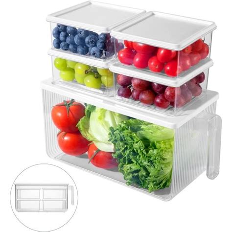 Grabado Rangement Frigo Transparent Lot De Organisateur Frigo Bac