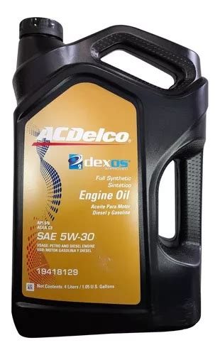 Aceite W Acdelco Full Sintetico Dexos Acea C Api Sn Cf Cuotas