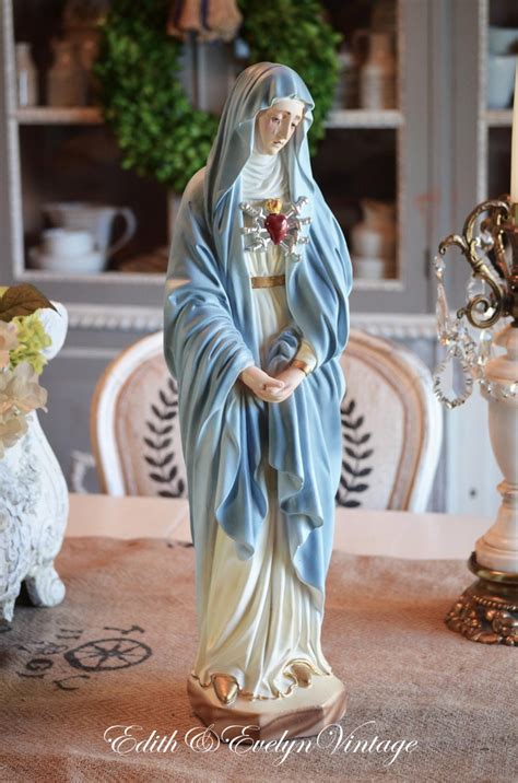 Vintage Seven Sorrows Virgin Mary Statue Church Statue