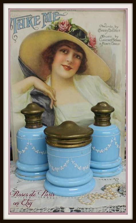 Sale Gorgeous French Blue Opaline Vanity Set Portieux Perfume Etsy Vanity Set Perfume