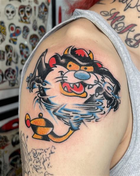 Taz Tattoo by Mike Elmo in NYC : r/traditionaltattoos