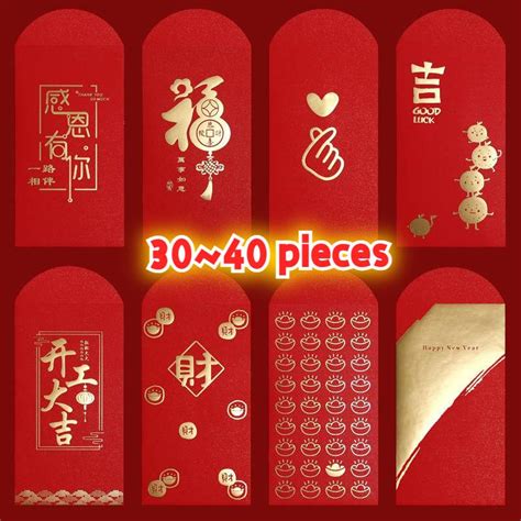 Angpao bao Lì Xì Màu Đỏ 2024 Họa Tiết Rồng Năm Mới cny Trung Hoa Tùy