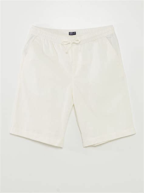 Bermudas Tipo Chino Anchas Con Lino BLANCO Kiabi 17 00