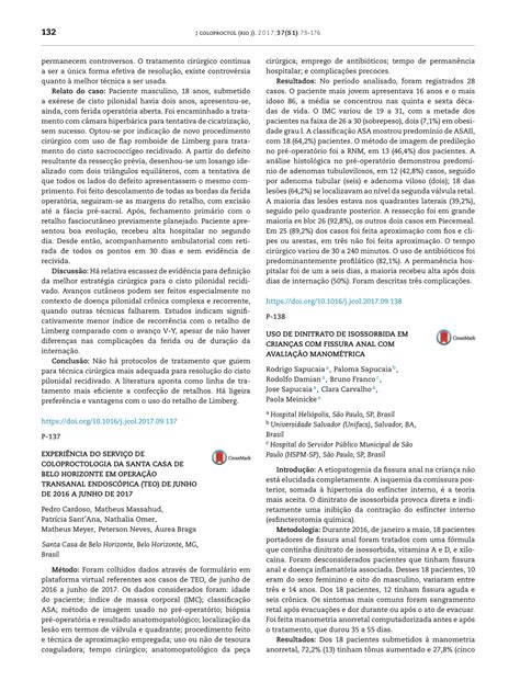 PDF USO DE DINITRATO DE ISOSSORBIDA EM CRIANÇAS FISSURA ANAL AVALIAÇÃO MANOMÉTRICA