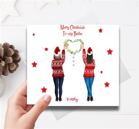 Merry Christmas Best Friend Christmas Card Personalised Xmas - Etsy UK