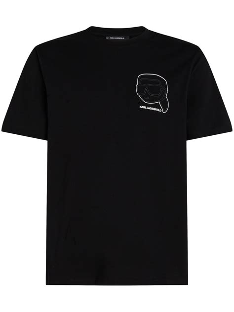 Karl Lagerfeld Ikon Outline T Shirt Black Farfetch