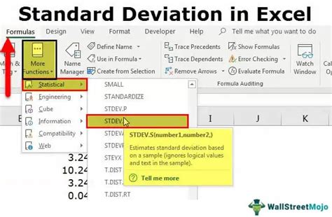 Standard Deviation In Excel How To Calculate Formulas