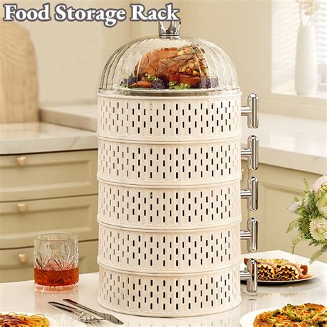 Layers Food Storage Rack Anti Bacterial Insect Dustproof Dish