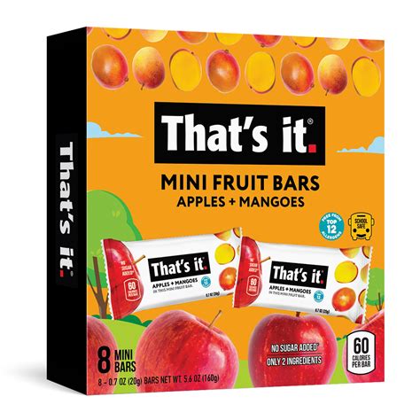 That's it. Gluten-Free Soft & Chewy Apple + Mango Fruit Bars, 0.7 oz, 8 Ct. Shelf Stable Box ...