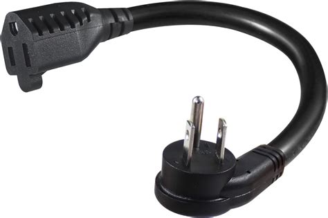 Amazon Pack Flat Plug Short Power Extension Cord Inch Black