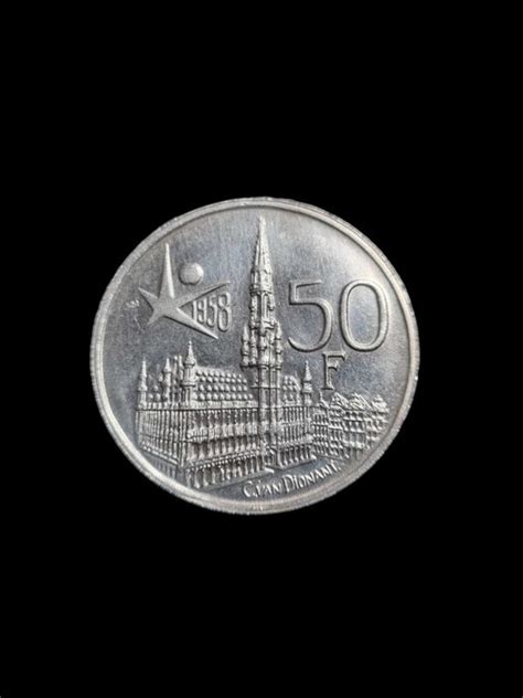 Belgium Baudouin I 1951 1993 50 Francs 1958 Flanpoli Proof