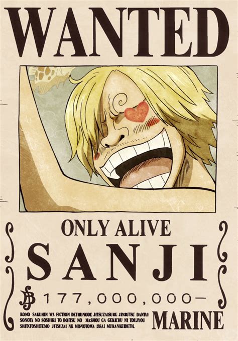 Sanji Wanted Poster Wallpapers - Wallpaper Cave