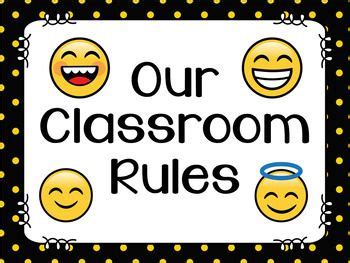 a classroom rules sign with smiley faces and the words our classroom ...