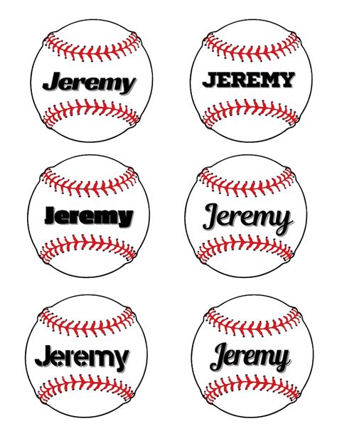 Baseball Name Tags Baseball Printables Baseball Team Ideas Etsy