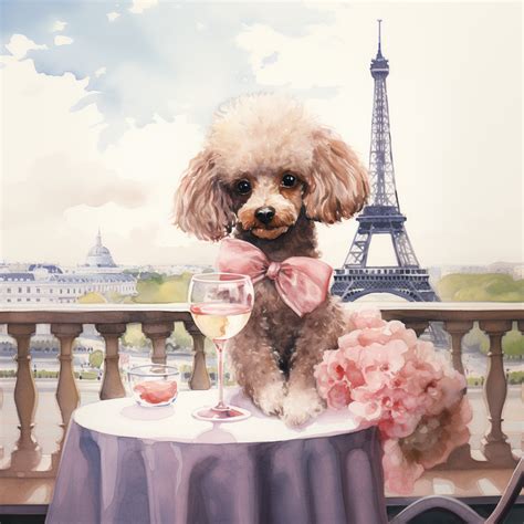 French Poodle in Paris - Galt Ocean Designs