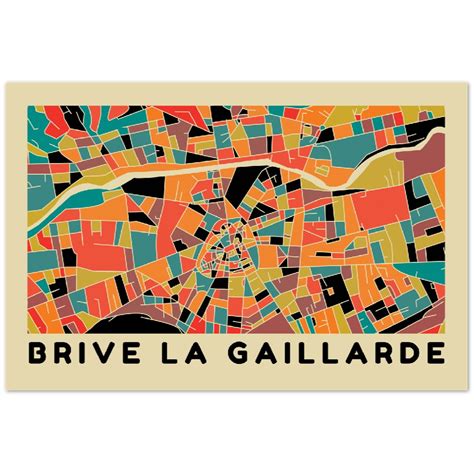 Poster Carte Brive La Gaillarde Local Posters Embellissez Votre