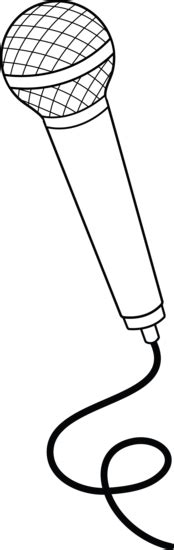 Microphone Line Art - Free Clip Art