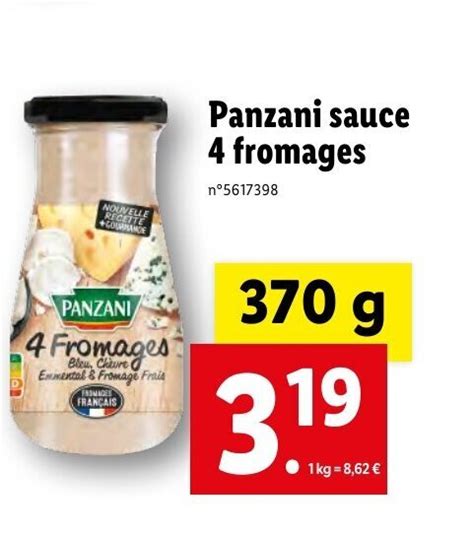 Promo Panzani Sauce Fromages Chez Lidl