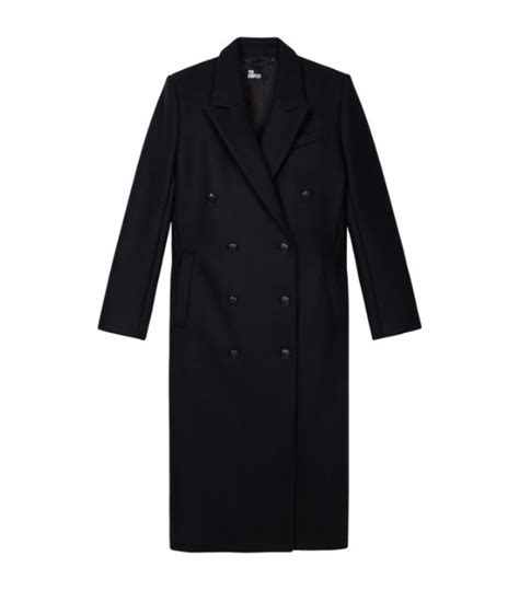 Womens The Kooples Black Wool Blend Long Coat Harrods Uk