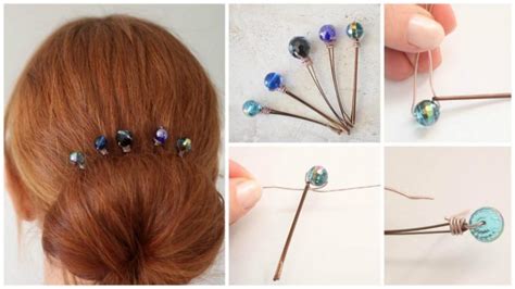 How To Make Wire Wrapped Beaded Hair Pins Simple Craft Idea