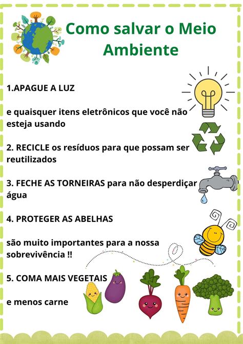 Cartaz Para Preservar O Meio Ambiente LIBRAIN