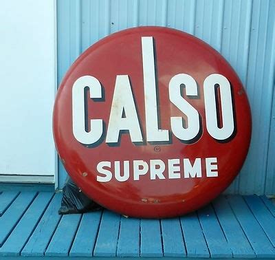 Calso Supreme Red Dot Round Porcelain Sign Porcelain Signs