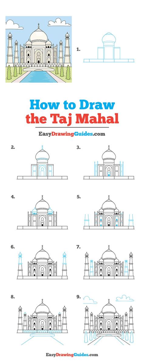 How To Draw The Taj Mahal Really Easy Drawing Tutorial Taj Mahal