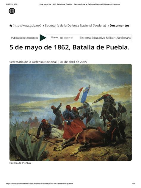 5 De Mayo De 1862 Batalla De Puebla Secretaría De La Defensa Nacional Gobierno Gobmx Pdf