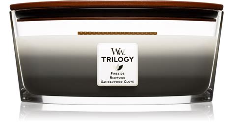 Woodwick Trilogy Warm Woods Scented Candle With Wooden Wick Hearthwick