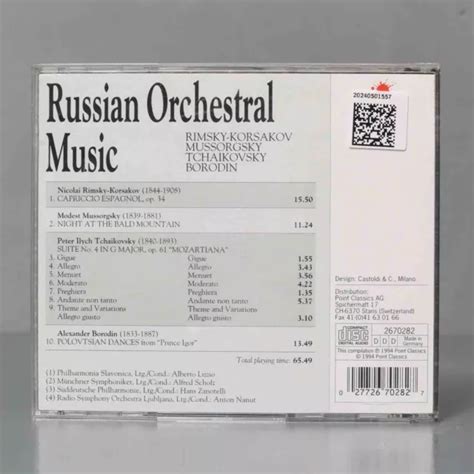 Cd Rimsky Korsakov Mussorgsky Tchaikovsky Borodin Russian O Eur 120 Picclick Es