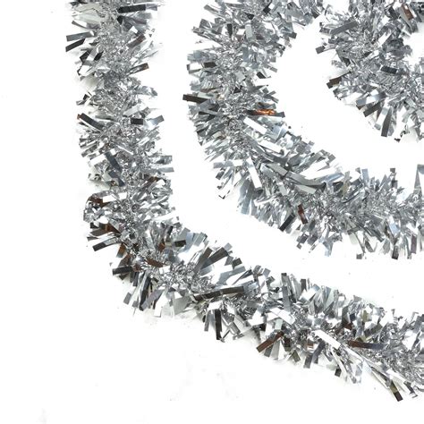 50ft Silver Wide Cut Tinsel Garland Michaels