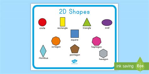 2D Shapes Word Mat Teacher Made