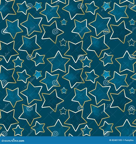 Seamless Stars Pattern In Navy Colors Stock Illustration Illustration