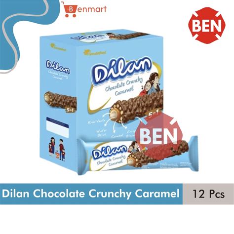 Jual Dilan Chocolate Crunchy Caramel 1 Pak Box 12 Pcs Wafer Roll