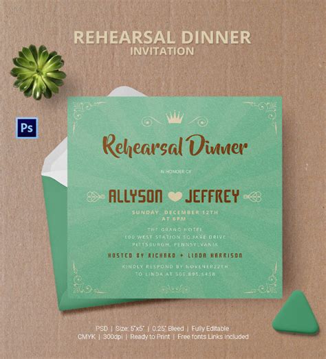 12 Free Sample Dinner Invitation Card Templates - Printable Samples