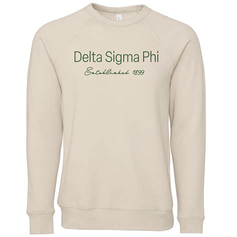 Delta Sigma Phi Embroidered Printed Name Crewneck Sweatshirts Greek