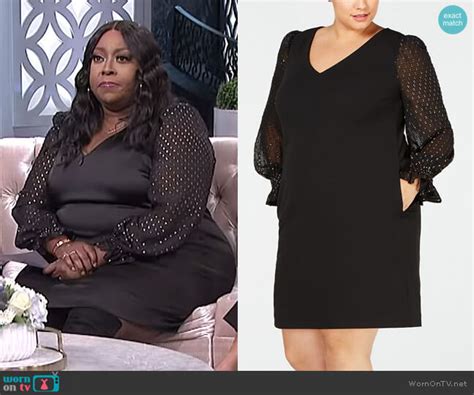 Wornontv Lonis Black Metallic Dotted Sleeve Dress On The Real Loni Love Clothes And