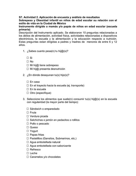 S Actividad Aplicaci N De Encuesta Y An Lisis De Resultados Pdf