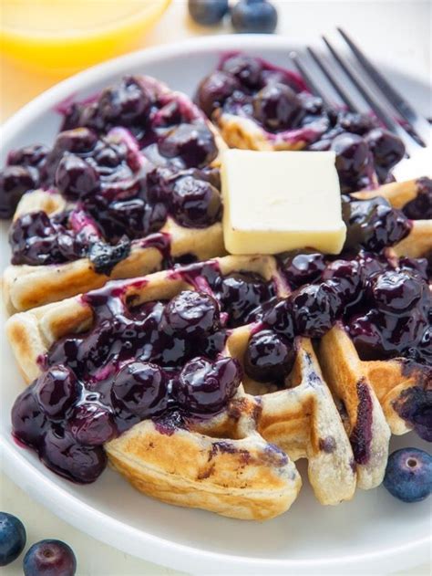 Bakerbynature Greek Yogurt Blueberry Waffles With Fresh