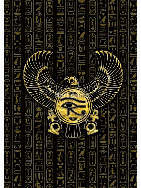 Egyptian Eye Of Horus Wadjet Gold And Black Spiral Notebook By