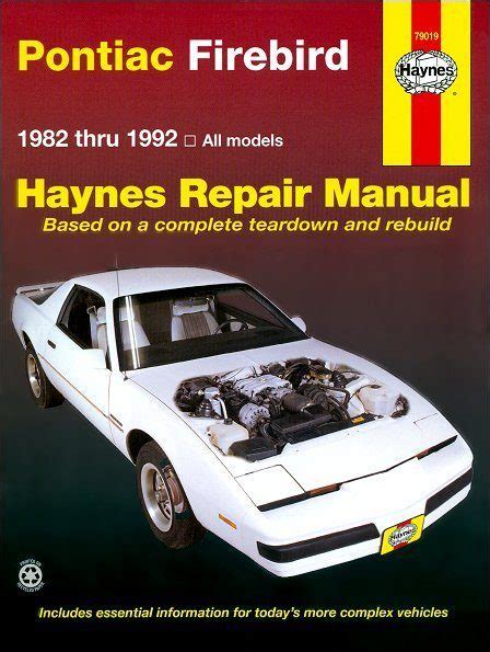 Pontiac Firebird Trans Am Se Repair Manual 1982 1992