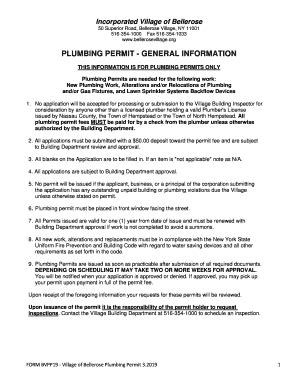 Fillable Online Plumbing Permit General Information Fax Email Print