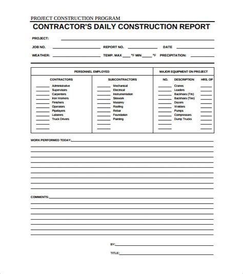 Daily Construction Report Template 25 Free Word Pdf Documents Download Free And Premium